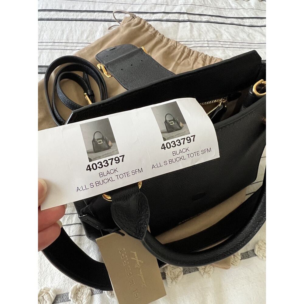 Burberry Black Grainy Leather Small Buckle Tote Bag - Picture 13 of 16